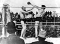 The Corbett-Fitzsimmons Fight (1897) was both the first feature-length picture (running at almost 100 minutes) as well as film's first bona-fide financial success (grossing between $100,000–$750,000), sparking the earliest large-scale discussion about the medium.