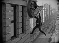 The iconic scene featuring Harold Lloyd hanging from the clock in Safety Last! (1923) has been referenced by numerous media, with a number of films including similar events in their plots.
