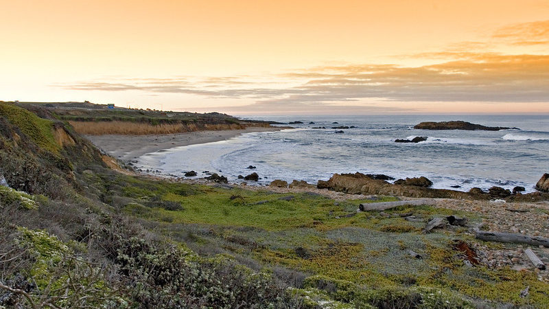 california coast at sunrise
